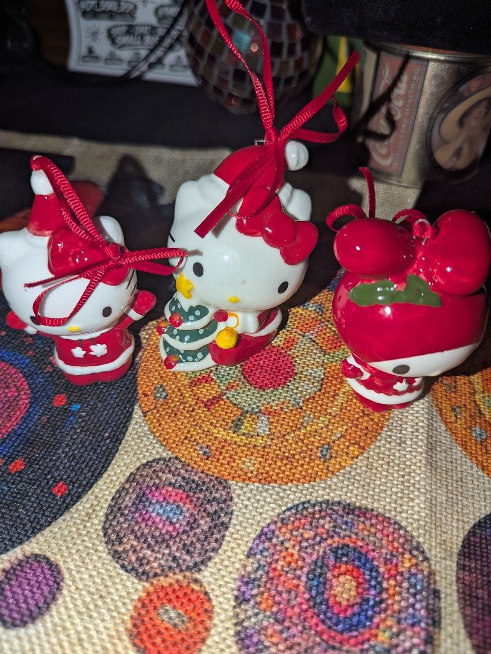 Sanrio Hello Kitty Red & White Christmas Ornament Trio